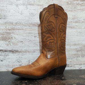 Womens Ariat Heritage Cowboy Boots Sz 8 B Used Brown Leather 10035999